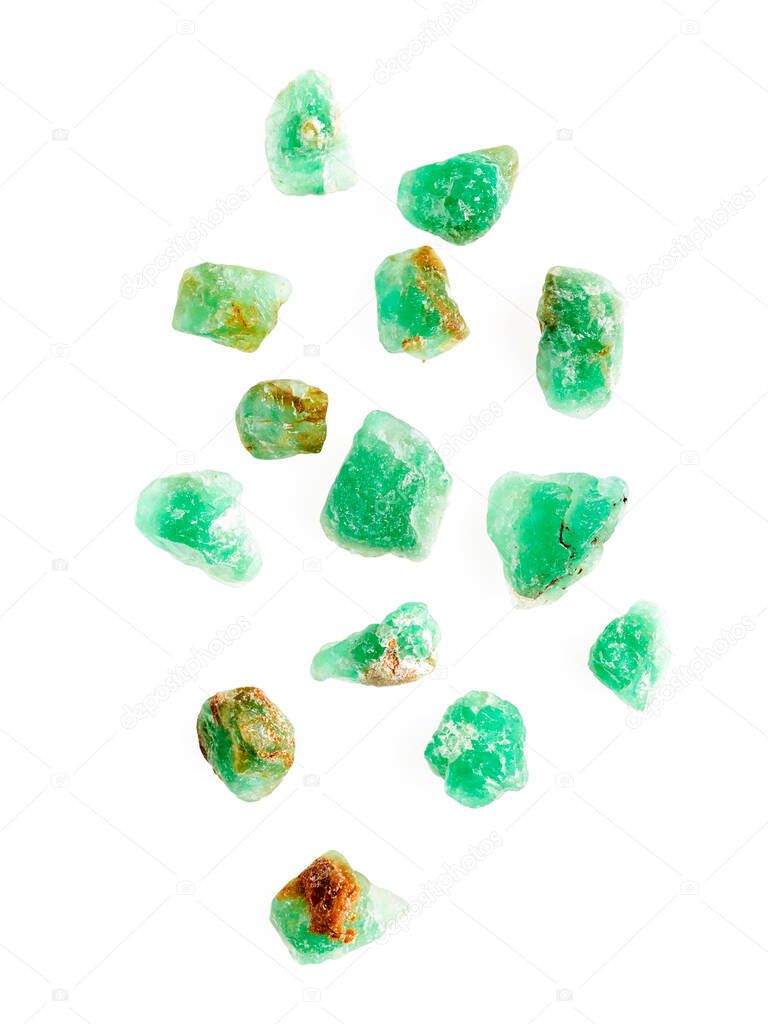Green fluorite cubic crystal mineral sample