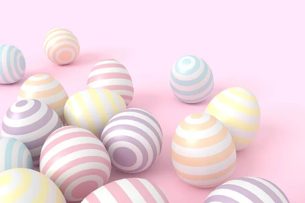 Fond Boules Colorées Dans Ton Pastel Rendu — Photo