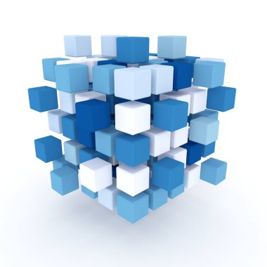 Küplerin soyut arkaplanı. 3d oluşturma.