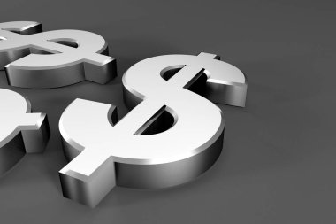 Dolar işareti arka plan. 3D render.