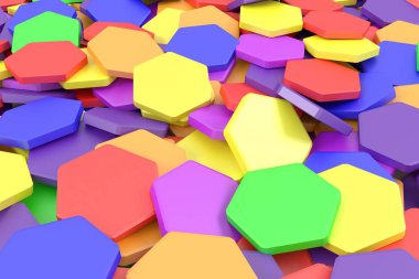 Altıgen şekil 3D arka plan. 3D render.