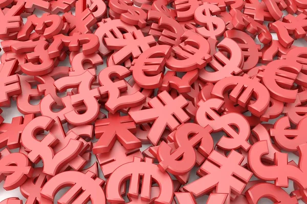 Currency Symbols Background Rendering — Stock Photo, Image