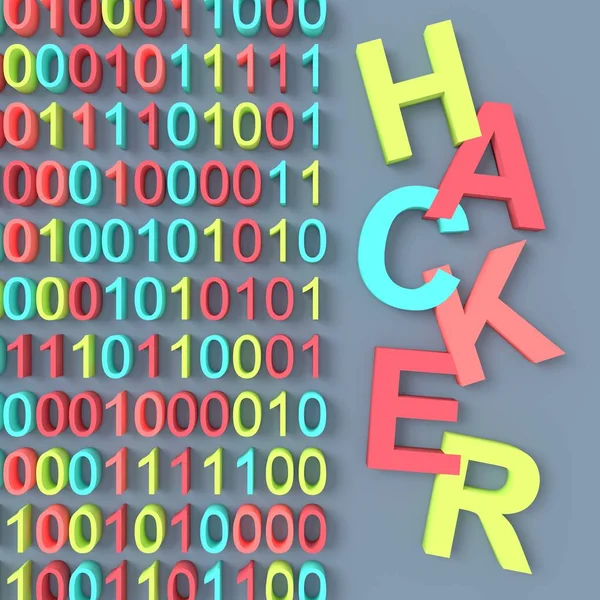 Antecedentes Hackers Renderização — Fotografia de Stock