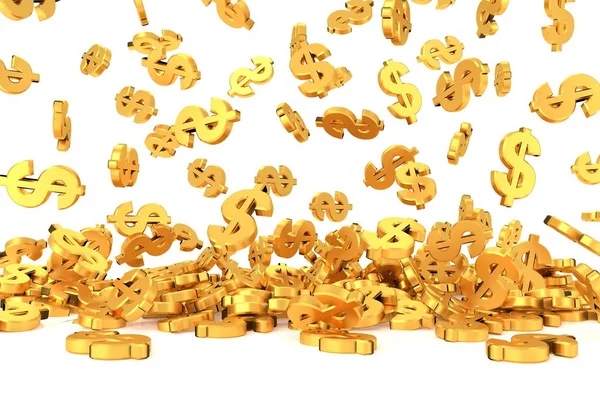 Altın dolar işareti. 3D render.