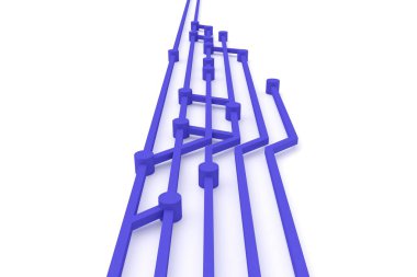 Arka plan kaynak kodu Şubesi. 3D render.