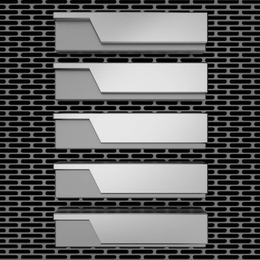 Metal düzen tasarımı. 3d render.