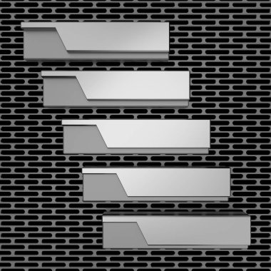 Metal düzen tasarımı. 3d render.