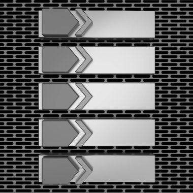Metal düzen tasarımı. 3d render.