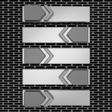 Metal düzen tasarımı. 3d render.