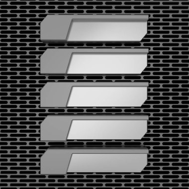 Metal düzen tasarımı. 3d render.