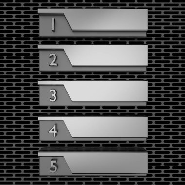 Metal düzen tasarımı. 3d render.