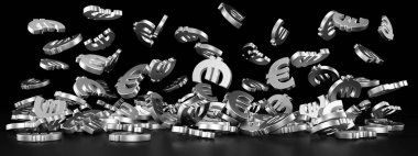 Web sitesi afiş için Euro işareti. 3d redering.