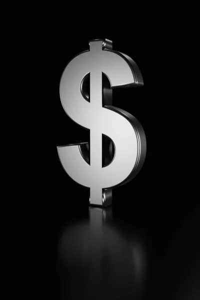 Dolar Işareti Siyah Redering — Stok fotoğraf