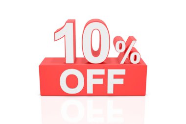 %10'luk bir artış. Satış afişi. 3d render.