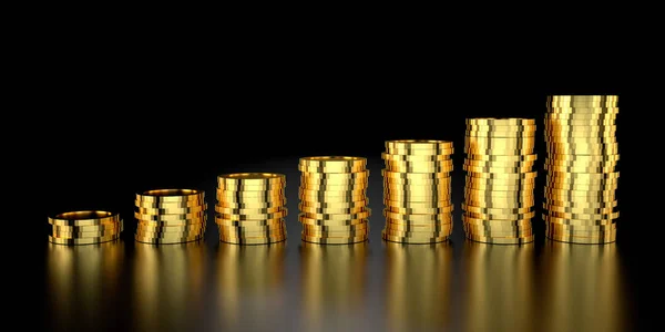 Web sitesi banner için altın fiyat. Altın çubuklar 3D render.