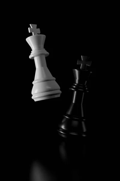 Φως Και Σκιά Του Βασιλιά Του Σκακιού Στο Σκοτάδι Απόδοση — Φωτογραφία Αρχείου
