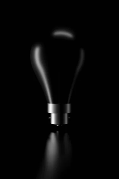 Light and shadow of the light bulb in the darkness. 3D rendering.