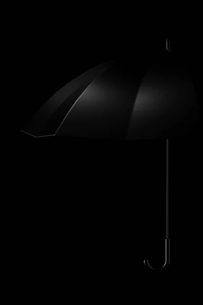 Light and shadow of umbrella part in the darkness. 3D rendering.