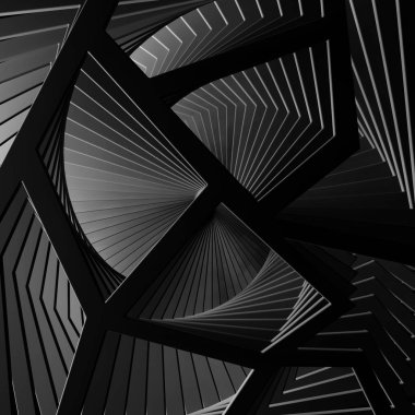 Geometrik şeklin soyut arka planı. 3d render.