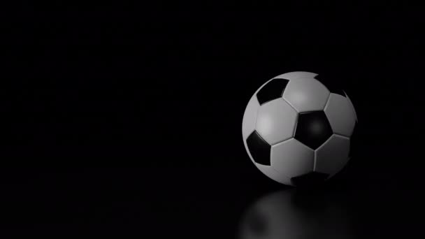 Voetbal Draait Animatie Met Resolutie — Stockvideo