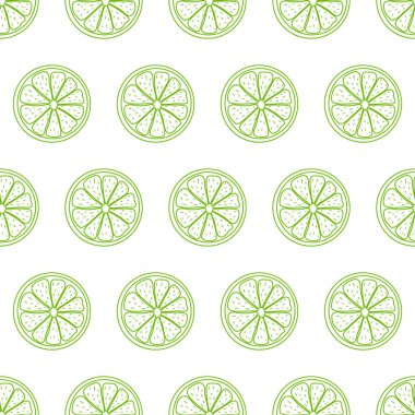 Dilimlenmiş narenciye parçalarıyla kusursuz desen. Tropik limonun basit arkaplanı. Stock vektör illüstrasyonu. Geçmiş, kart, baskı, paketleme ve tekstil gibi modern yaratıcı tasarımlar için fikirler