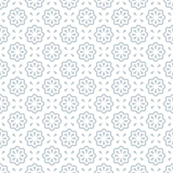 Patrón sin costuras. Diseño simple abstracto vectorial. Elementos de flores gris claro sobre un fondo blanco. Moderna ilustración mínima perfecta para el diseño gráfico de telón de fondo, textiles, impresión, embalaje, etc. . — Vector de stock