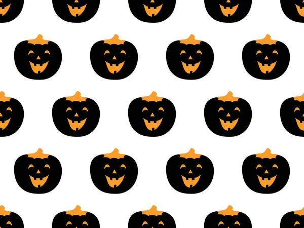 Fijne Halloween. Naadloos patroon met pompoenen op witte achtergrond. Vector illustratie. Voor moderne achtergrond decoratie, kaarten, banners, vakantie ontwerpen, prints, wikkelingen, textiel, stoffen, enz.. — Stockvector