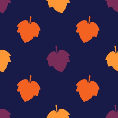 Parlak, pürüzsüz desen. Arkaplanda yapraklar olan vektör illüstrasyonu. Ek bir tasarım için harika. Tematik afişler, kartlar, baskılar, tekstil, kumaş, daha fazla yaratıcı fikir.