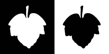 Yaprak silueti simgeleri ayarlandı. İzole edilmiş siyah-beyaz işareti. Vektör çizimi. Ek tasarım, logolar, etiketler, çıkartmalar, kartlar, baskılar, tekstil ve daha fazla yaratıcı fikir için harika..