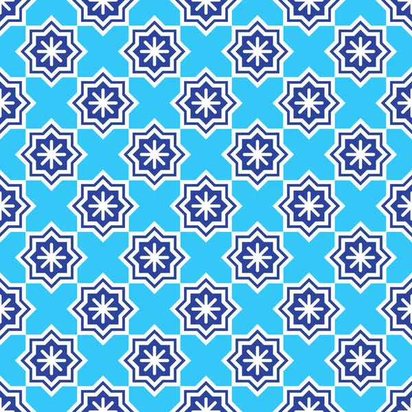 Weihnachten Symmetrisches Muster Nahtloses Muster Mit Marineblauen Sternen Und Weißen — Stockvektor