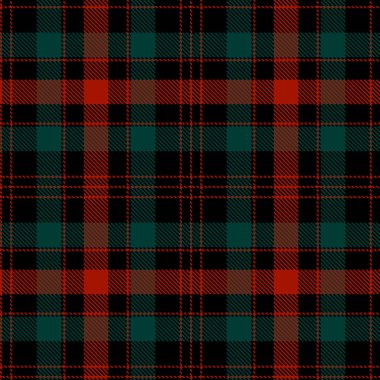 Kareli ekose vektör çizimi. Tartan kumaş deseni. İskoç tarzının kusursuz arka planı. Noel tasarımları için harika. Duvar kağıtları, tekstil, dekorasyon, ambalajlar için. Kırmızı, Yeşil ve Siyah