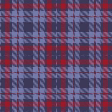 Tartan kumaş deseni. Kareli ekose vektör çizimi. İskoç tarzının kusursuz arka planı duvar kağıtları, tekstil, dekorasyon ve ambalajlar için harikadır. Kırmızı, mor, leylak renkleri