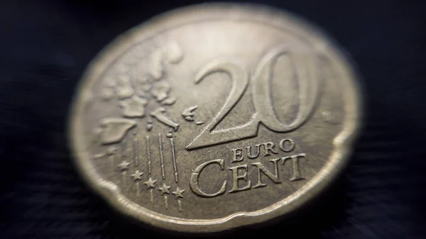 Macro Moeda Euro Tiro — Fotografia de Stock
