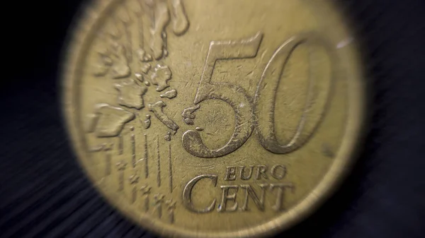 Euro Cêntimos Moeda Macro Shot — Fotografia de Stock