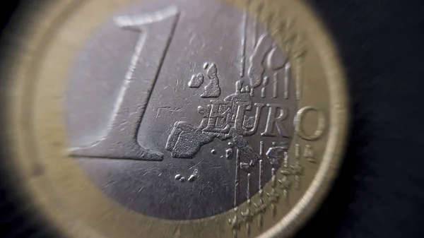 Macro Moeda Euro Tiro — Fotografia de Stock