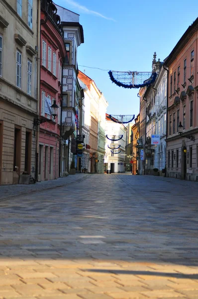 Bratislava Slovakya 'da şehir merkezi görünümü