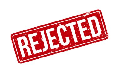 Reddedilmiş Lastik Damga. Reddedilmiş Kırmızı Kauçuk Grunge Mühür Vektör İllüstrasyonu - Vektör