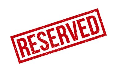 Rezervasyonlu Lastik Damga. Kırmızı Rezervasyonlu Kauçuk Grunge Mühür Vektör İllüstrasyonu - Vektör