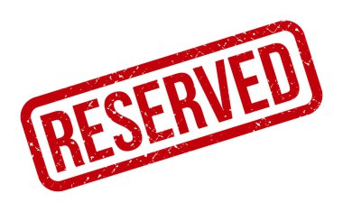 Rezervasyonlu Lastik Damga. Kırmızı Rezervasyonlu Kauçuk Grunge Mühür Vektör İllüstrasyonu - Vektör