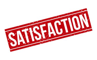 Memnuniyet Kauçuk Damgası. Kırmızı Memnuniyet Kauçuk Grunge Mühür Vektör İllüstrasyonu - Vektör