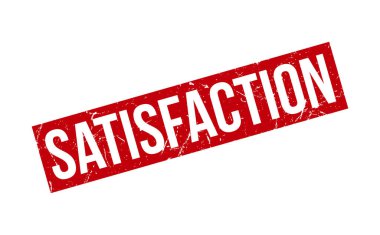 Memnuniyet Kauçuk Damgası. Kırmızı Memnuniyet Kauçuk Grunge Mühür Vektör İllüstrasyonu - Vektör