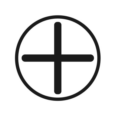 Artı Simge Vektörü. düz ekleme sembolü, Çizim Vektörü