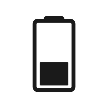 Pil Simgesi Vektör İllüstrasyon Tasarımı, Düz Batarya Simgesi