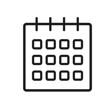 Düz Takvim Simgesi Vektör İllüstrasyonu