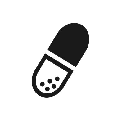 Kapsül Simgesi Vektör İllüstrasyonu. Düz Kapsül Simgesi Vektörü