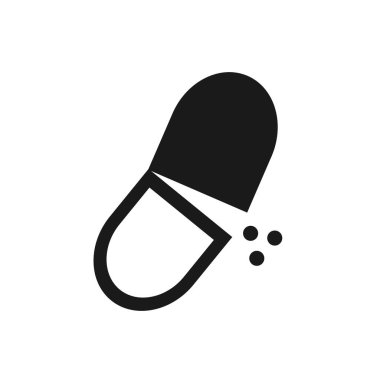 Kapsül Simgesi Vektör İllüstrasyonu. Düz Kapsül Simgesi İşareti