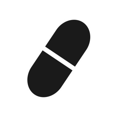 Kapsül Simgesi Vektör İllüstrasyonu. Düz Kapsül Simgesi İşaret Vektörü