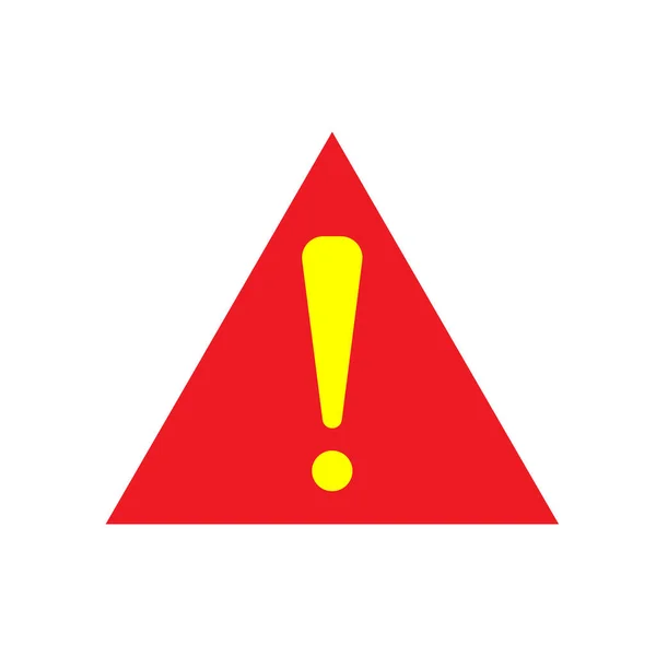 Icône Attention Rouge Illustration Plate Attention Icône Danger — Image vectorielle