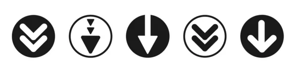 Ensemble Icônes Illustration Vectorielle Symbole Signe Vers Bas — Image vectorielle