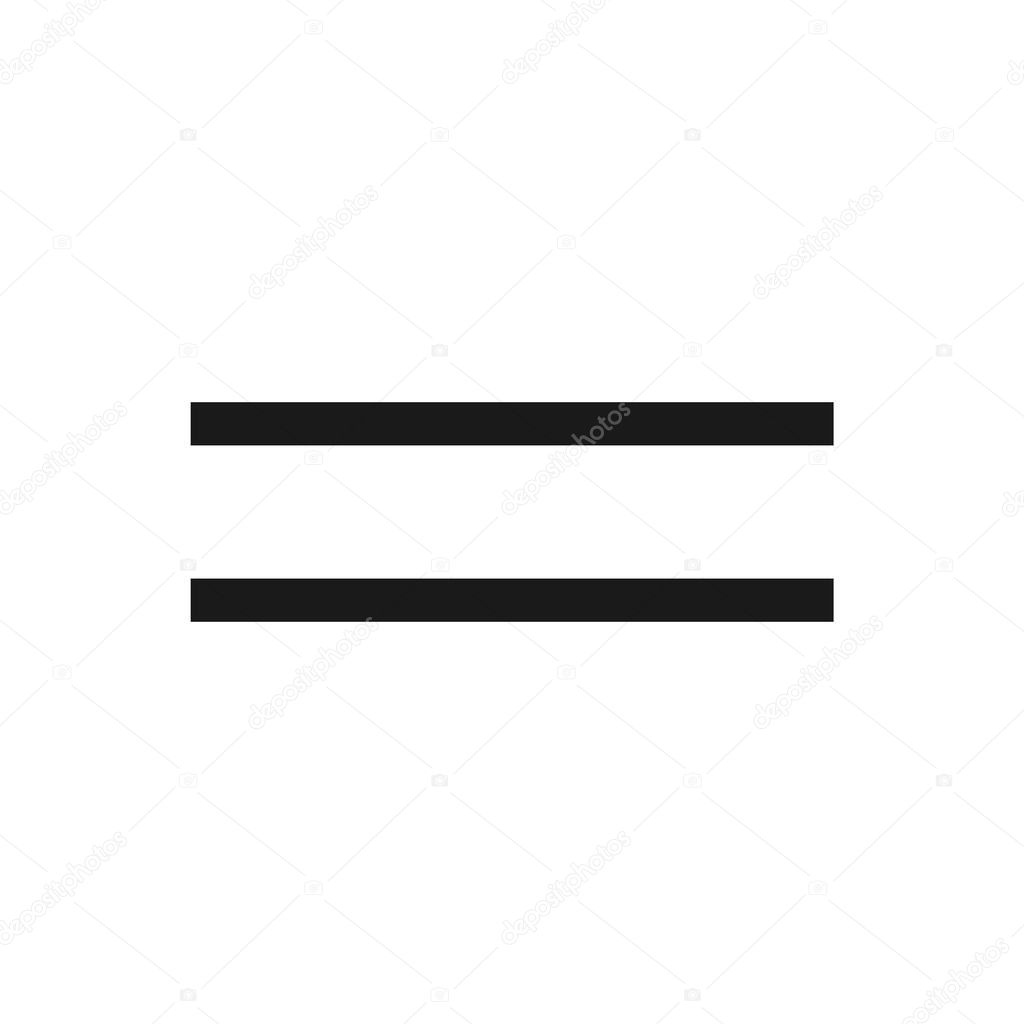 Flat Equal Icon Vector Illustration